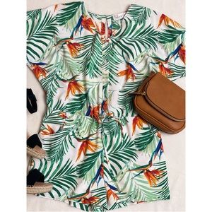 Short Sleeve Floral Print Romper by Eden in Love Honolulu